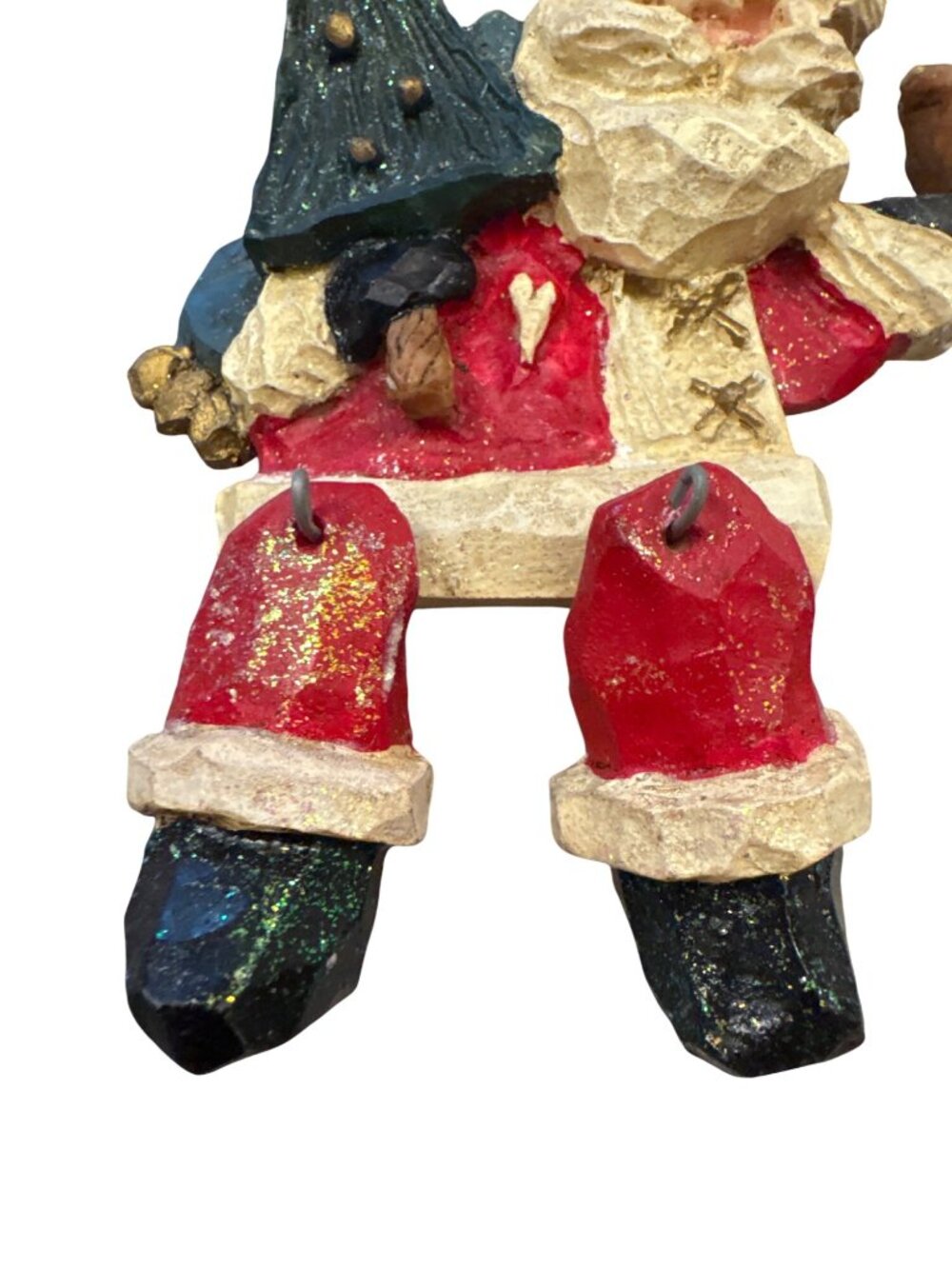 Kurt S Adler Snowtown Sitting Santa With Bird Dangling Legs Shelf Sitter w/Box - Picture 7 of 14